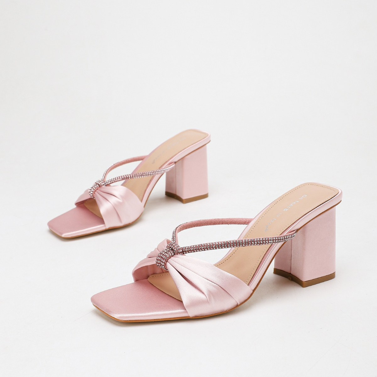 Kefalonia Knotted Satin Block Heel Mules