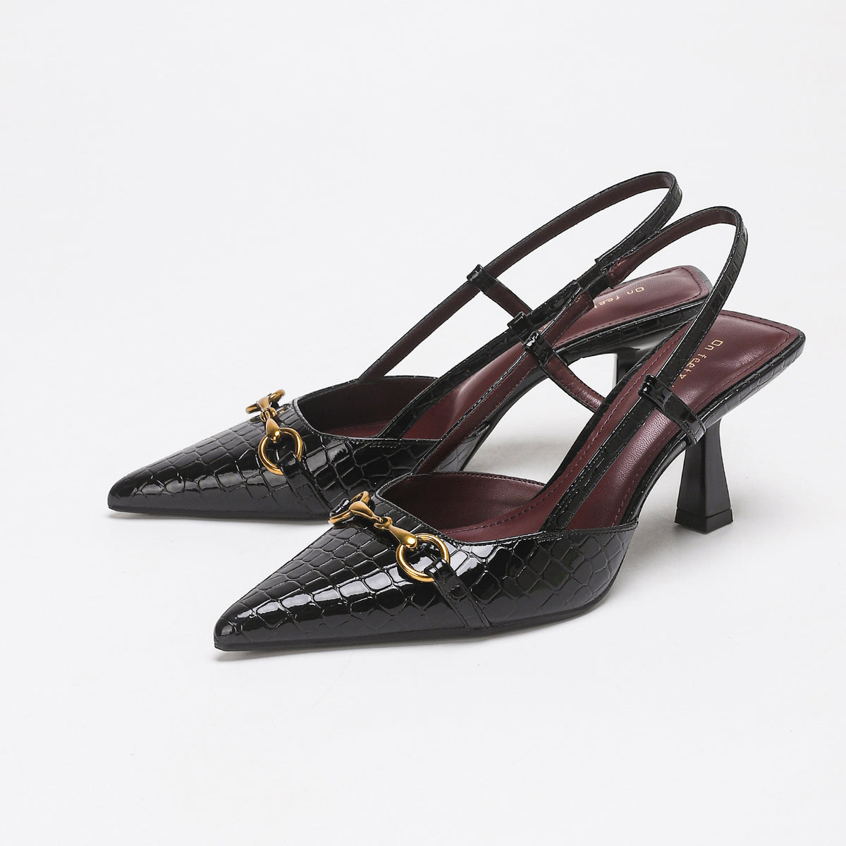 Atrani Croc Horsebit Slingback Pumps