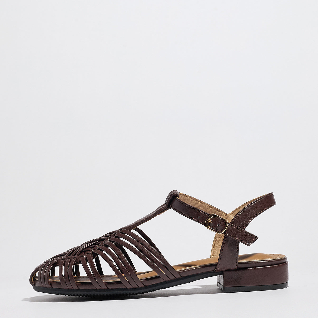 Carrara Woven Closed Toe Block Heel Sandals