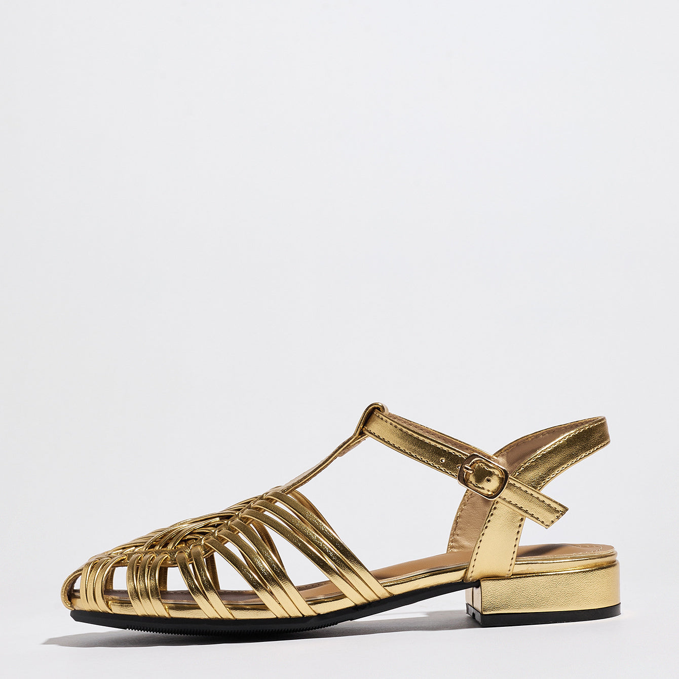 Carrara Woven Closed Toe Block Heel Sandals