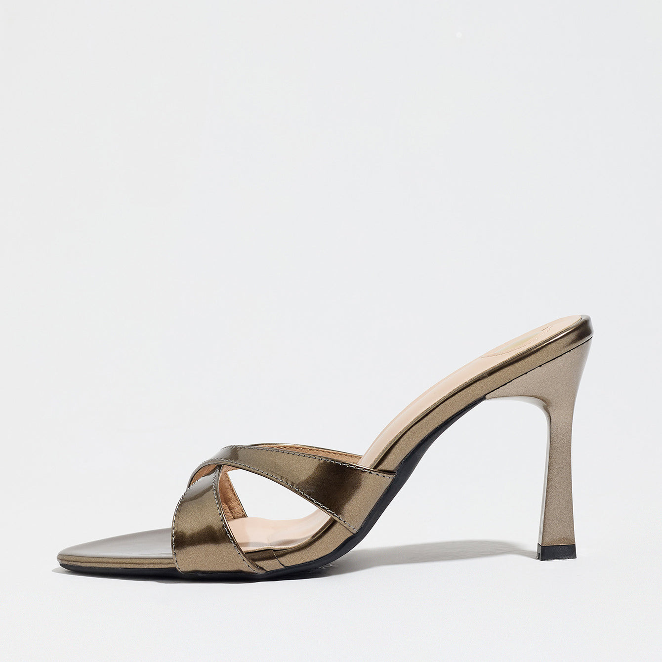Venasque Cross Strap Stiletto Mule Sandals