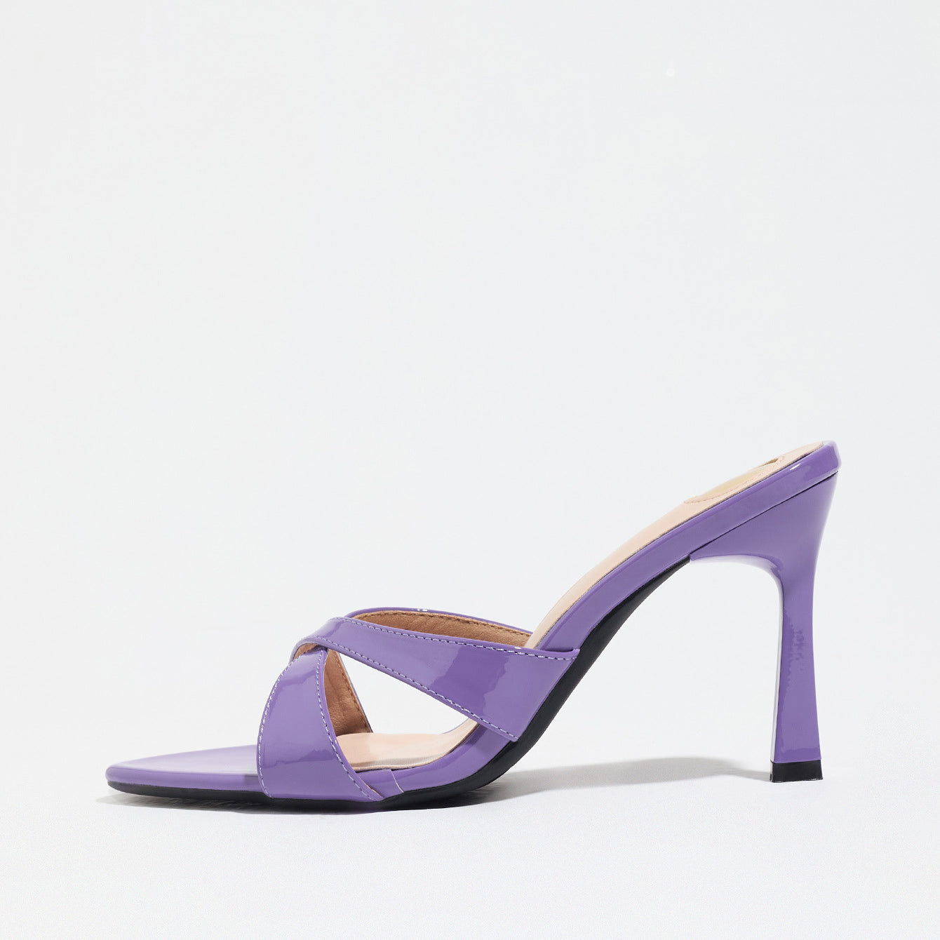 Venasque Cross Strap Stiletto Mule Sandals