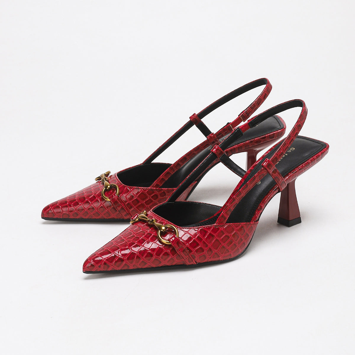 Atrani Croc Horsebit Slingback Pumps