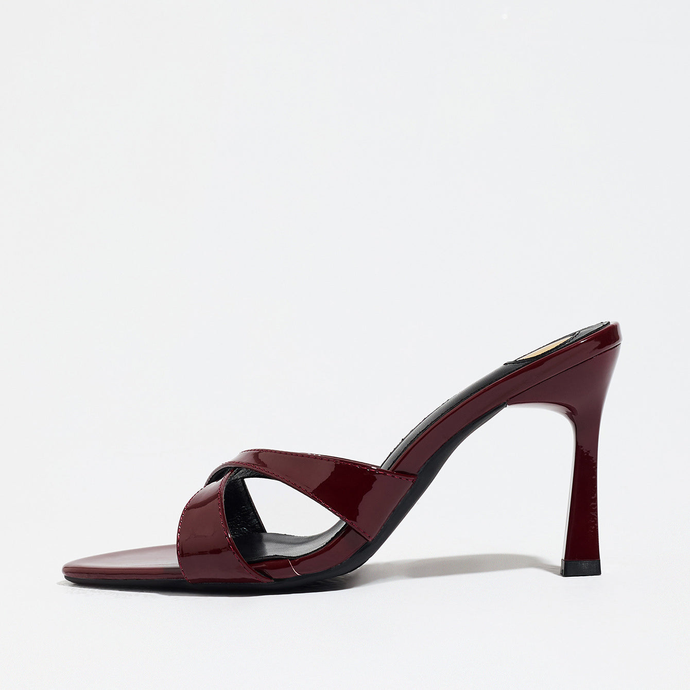 Venasque Cross Strap Stiletto Mule Sandals