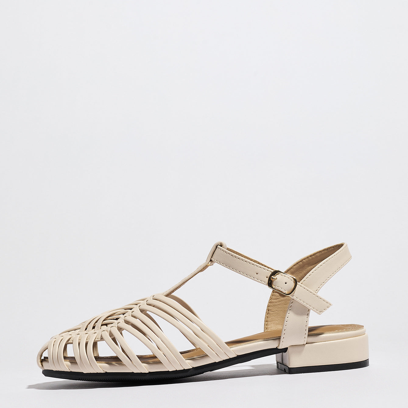 Carrara Woven Closed Toe Block Heel Sandals