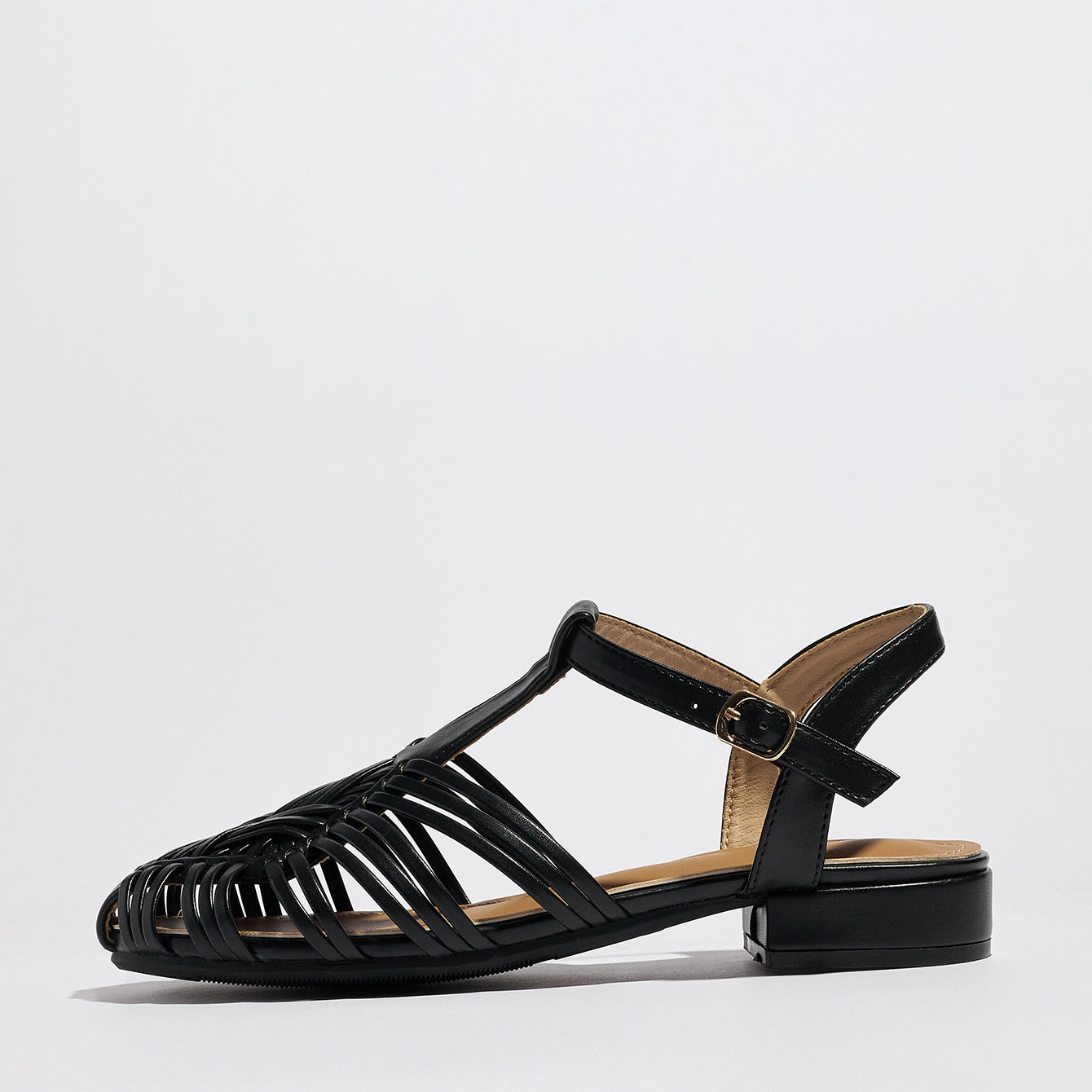 Carrara Woven Closed Toe Block Heel Sandals