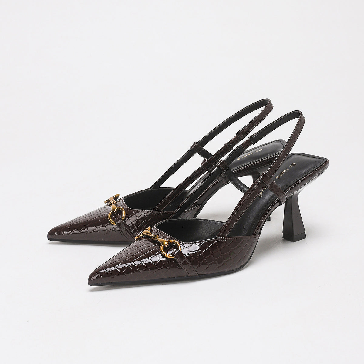Atrani Croc Horsebit Slingback Pumps
