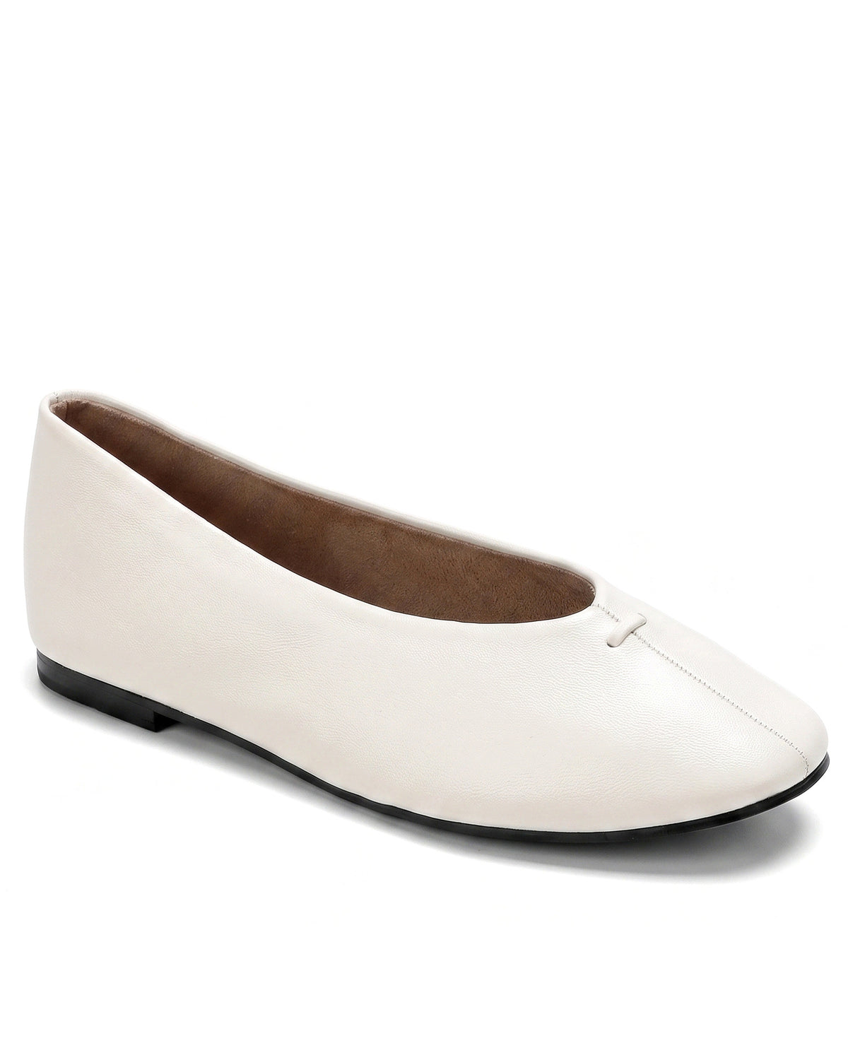 Mescini - off-white ballet flat three-quarter view on a white background, US women's sizes