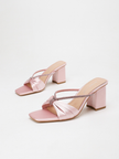 Kefalonia Knotted Satin Block Heel Mules