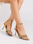 Honfleur Gold Ball Stud Strap Sandals