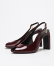 Almeria Patent Peep Toe Slingback Heels