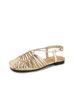 Naxos Gold Caged Flat Slingback Sandals
