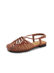 Naxos Gold Caged Flat Slingback Sandals