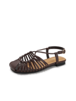 Naxos Gold Caged Flat Slingback Sandals