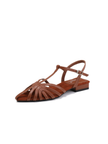 Piraillan Caged T-Strap Low Heel Sandals