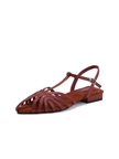 Piraillan Caged T-Strap Low Heel Sandals