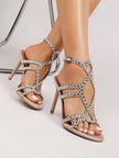 Stresa Crystal T-Strap Stiletto Sandals
