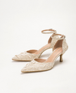 Palamos Crinkled Texture Pointed Toe Heels