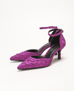 Palamos Crinkled Texture Pointed Toe Heels