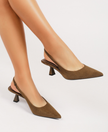 Melides Velvet Pointed Toe Slingback Pumps