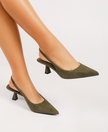 Melides Velvet Pointed Toe Slingback Pumps