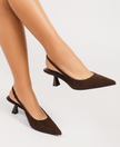 Melides Velvet Pointed Toe Slingback Pumps