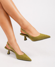 Melides Velvet Pointed Toe Slingback Pumps