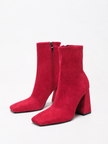 Bandol Square Toe Chunky Heel Suede Ankle Boots