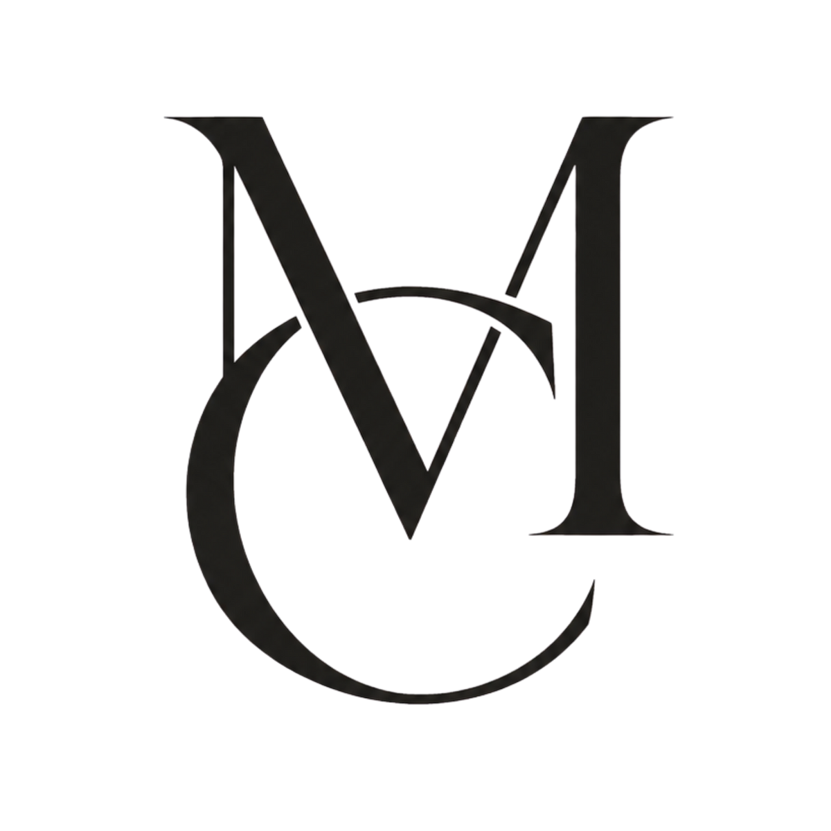 Mescini MC monogram, dark tone on black