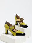 Treviso Buckled Chunky Heel Mary Jane Pumps