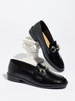 Dinard Croc Embossed Horsebit Loafers