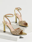 Urbino Glitter Band Ankle Strap Sandals