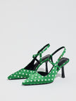 Bretagne Polka Dot Pointed Toe Slingbacks
