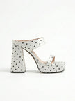 Calpe Polka Dot Two Band Platform Mules