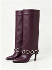 Merano Grommet Panel Knee High Boots