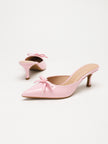 Lipari Bow Pointed Toe Kitten Heel Mules
