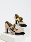 Treviso Buckled Chunky Heel Mary Jane Pumps