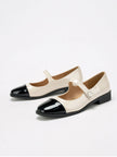 Ravello Cap Toe Pearl Button Mary Jane Flats