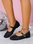 Curzon Gold Ornament Lace Mary Jane Flats