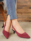 Belluno Pointed Toe Slingback Kitten Heels