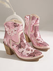 Menorca Sequin Embroidered Western Ankle Boots