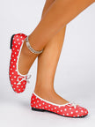 Scilla Polka Dot Pearl Bow Ballet Flats