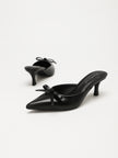 Lipari Bow Pointed Toe Kitten Heel Mules