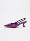 Cascia Folded Bow Low Heel Slingbacks