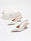 Cascia Folded Bow Low Heel Slingbacks