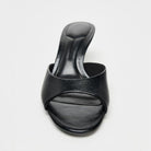 Mescini - Black mule seen from above with the open square toe and insole, US sizes