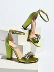 Lagos Crystal Strap Block Heel Sandals
