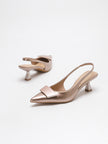 Cascia Folded Bow Low Heel Slingbacks