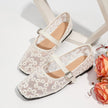 Estepona Daisy Mesh Square Toe Mary Jane Flats