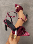 Cazorla Knot Front Polka Dot Heeled Sandals
